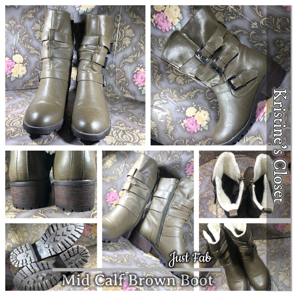 Mid Calf Brown Boot